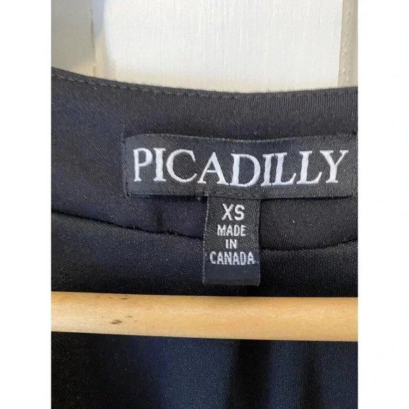 Picadilly Blazer Women’s XS Vintage 90’s Y2K Black  White Chevron Made In Canada - Picture 6 of 13